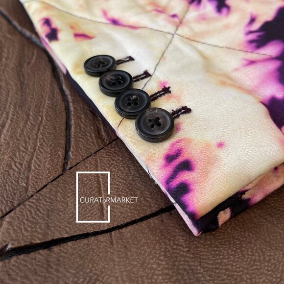 Dries Van Noten: RARE Psychedelic Quilted Tie Dye Print Blunt Blazer FW22 - Picture 5 of 16